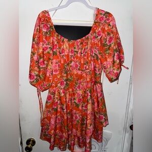 SHEIN Orange and Pink romper